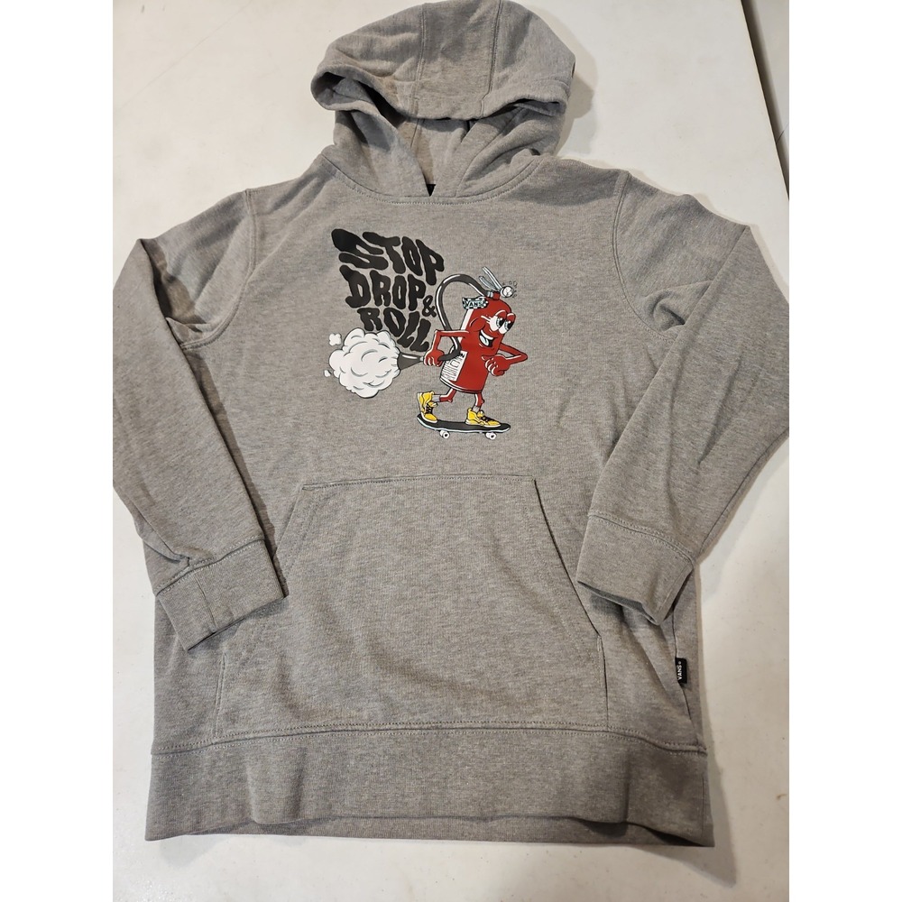 Vans Off The Wall Hoodie Youth Medium 'Stop Drop & Roll' Skater pullover(A663